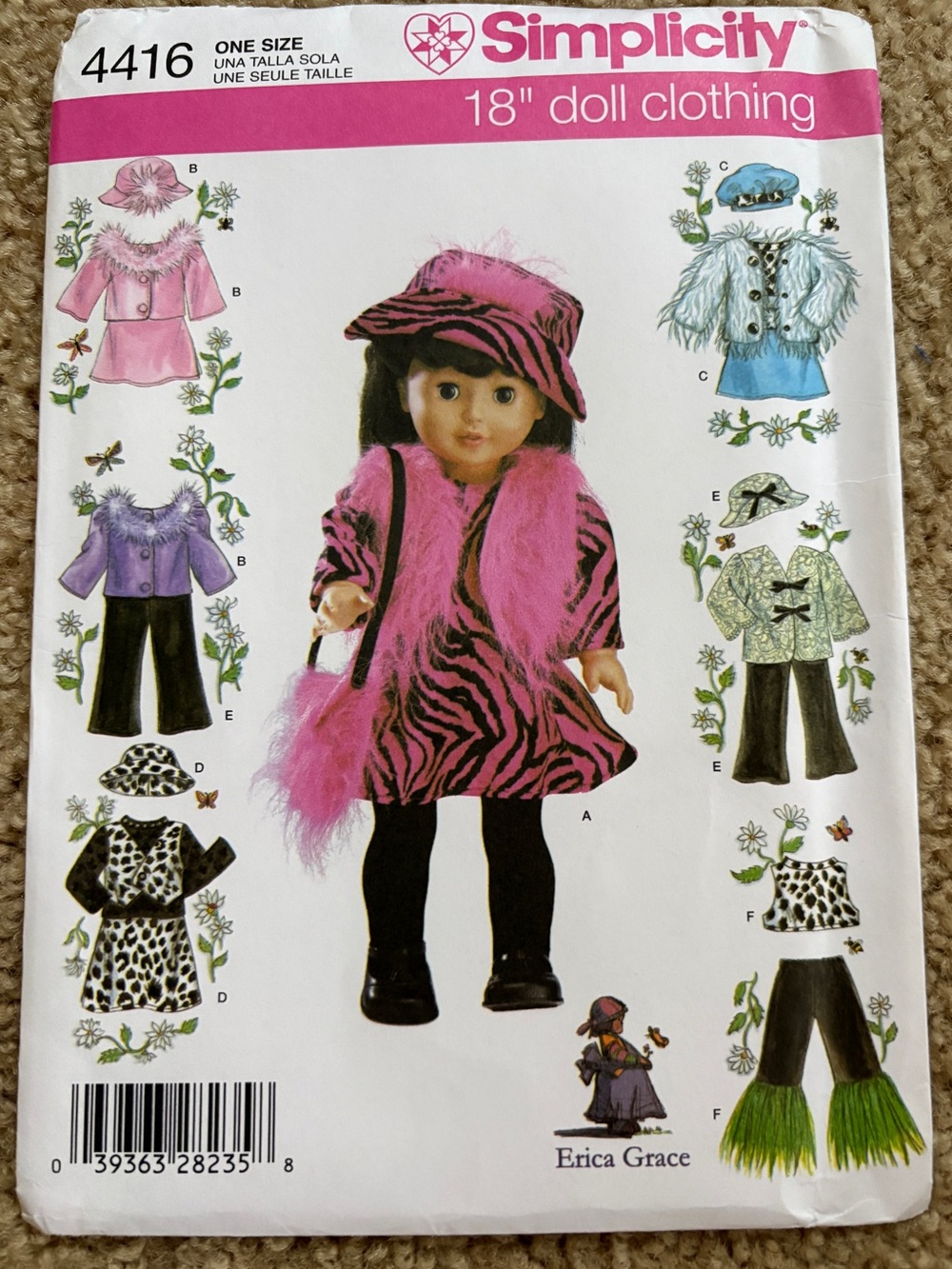 Simplicity Pattern 4416 for 18” Doll Clothes